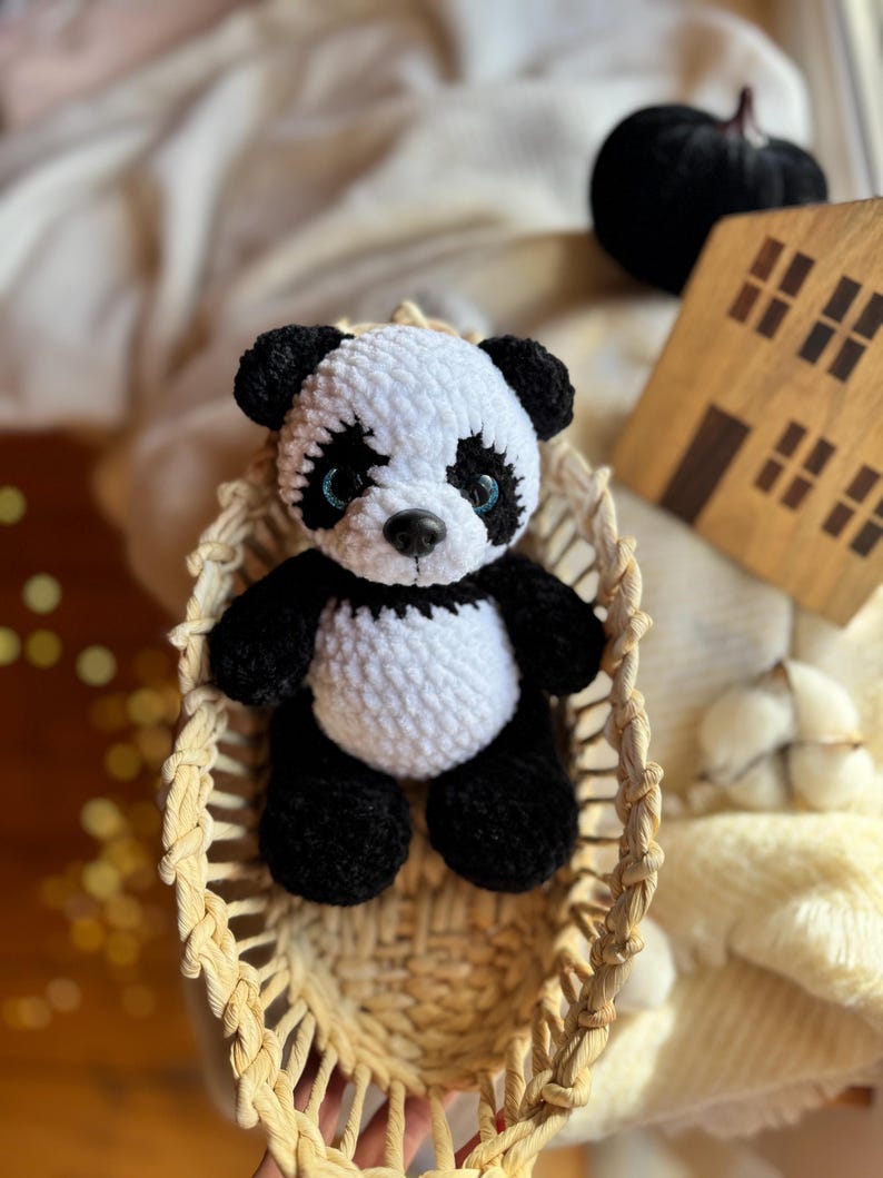 Crochet Panda Decor, Handmade Panda Keepsake, Panda Collectible, Panda Lover Gift, Animal Decor