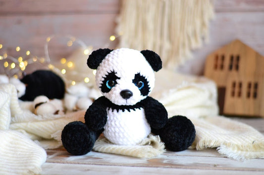 Crochet Panda Decor, Handmade Panda Keepsake, Panda Collectible, Panda Lover Gift, Animal Decor