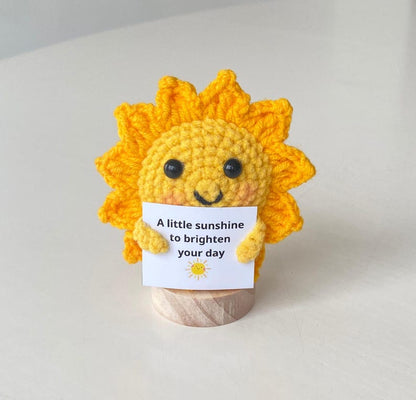 2PCS Crochet Supportive Sun/Earth, Positive Sun, Positive Earth, Cute Desk Accessory, Coworkers Gift, Cheer Up Gift, Birthday Gifts