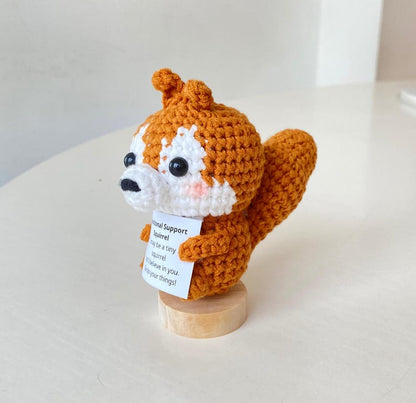 Handmade Positive Squirrel, Supportive Acorn Crochet, Funny Best Friend Teacher, Coworker, Gifts For Her, Animal Supportive Gift