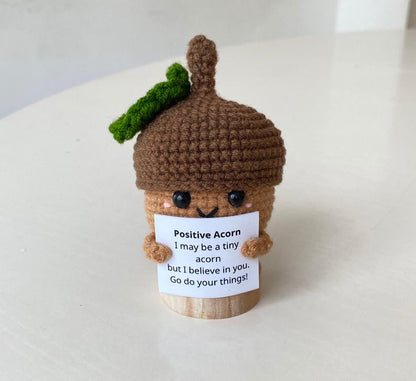 Handmade Positive Squirrel, Supportive Acorn Crochet, Funny Best Friend Teacher, Coworker, Gifts For Her, Animal Supportive Gift