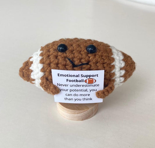 Funny Positive Football, Knitted Football Toy With Positive Card, Cute Ball Wool Inspirational, Cheer Up Gifts For Football Team Players