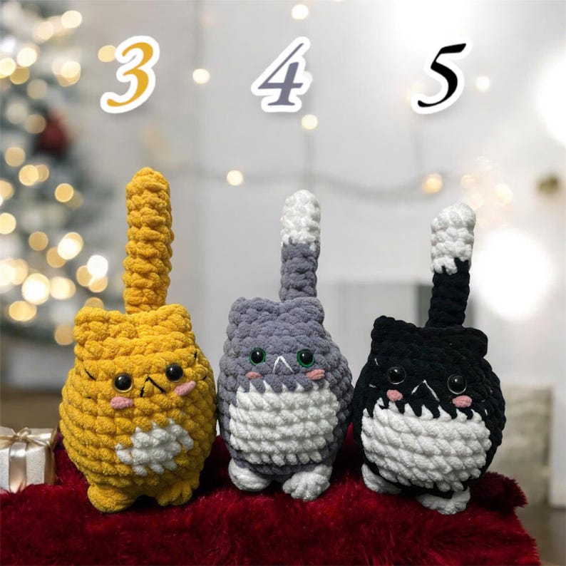 Crochet cat plush toy Amigurumi kitty plushie, Handmade Crochet Amigurumi Cat, Crochet Cat Plushie, soft chubby kitty stuffed animal,
