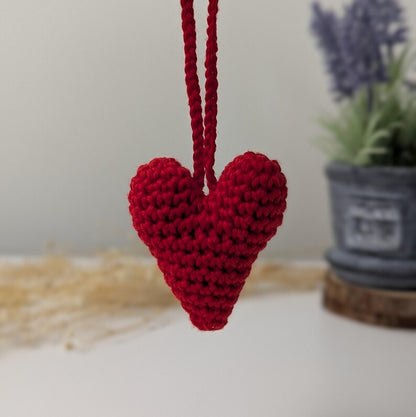 Crochet Heart Car Charm| Heart Rearview Mirror Hanger