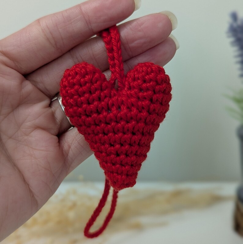 Crochet Heart Car Charm| Heart Rearview Mirror Hanger