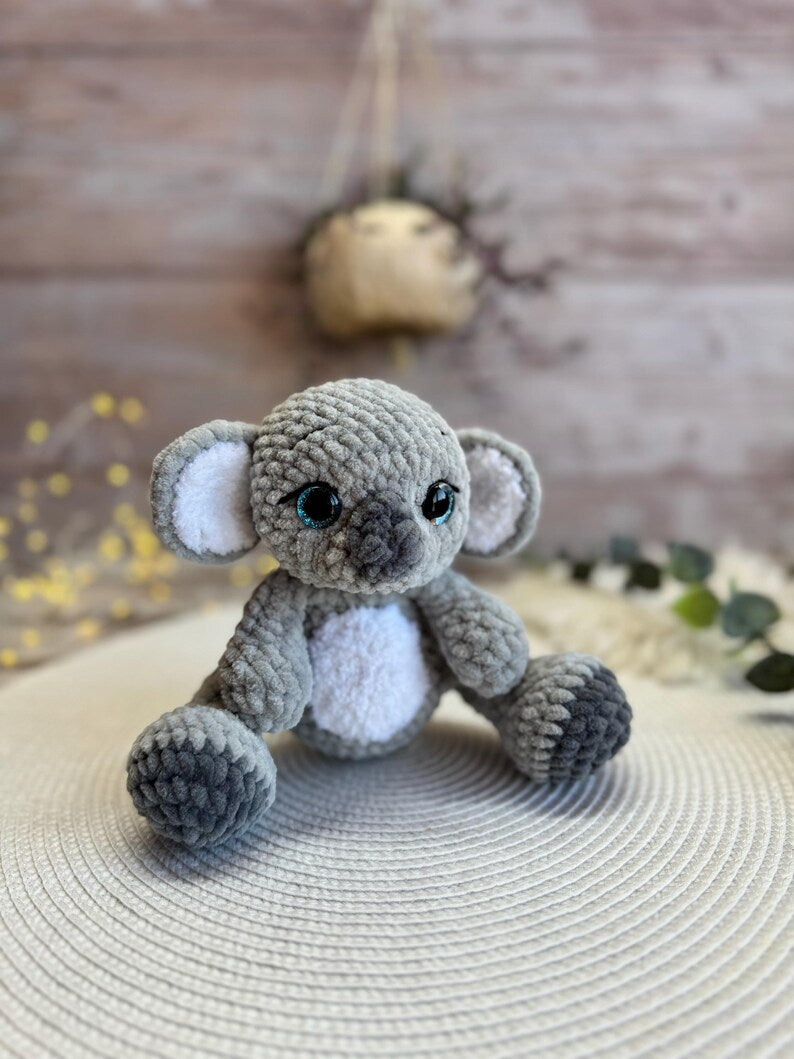 Crochet Koala Plush, Amigurumi Koala, Stuffed Animal, Australian Wildlife Gift, Jungle Animal Plush, Koala Lover Gift