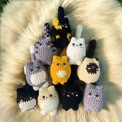 Crochet cat plush toy Amigurumi kitty plushie, Handmade Crochet Amigurumi Cat, Crochet Cat Plushie, soft chubby kitty stuffed animal,