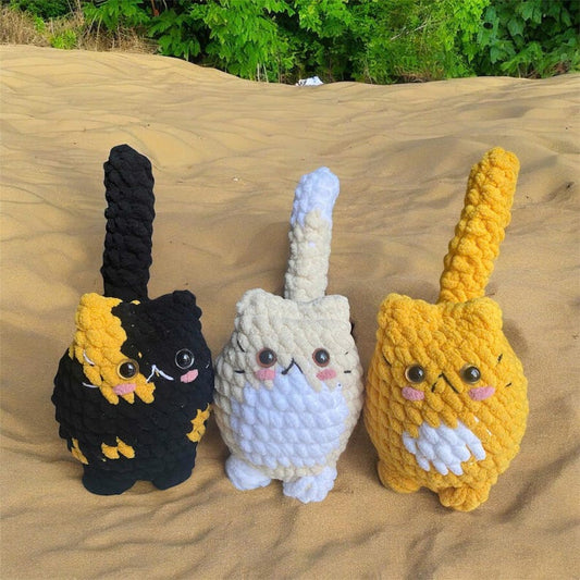 Crochet cat plush toy Amigurumi kitty plushie, Handmade Crochet Amigurumi Cat, Crochet Cat Plushie, soft chubby kitty stuffed animal,