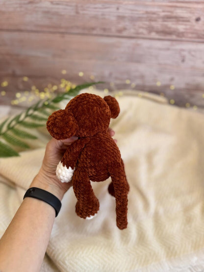 Crochet Monkey Plush, Handmade Amigurumi Monkey, Plush Monkey Decor, Monkey Gift, Jungle Animal Decor, Nursery Decor