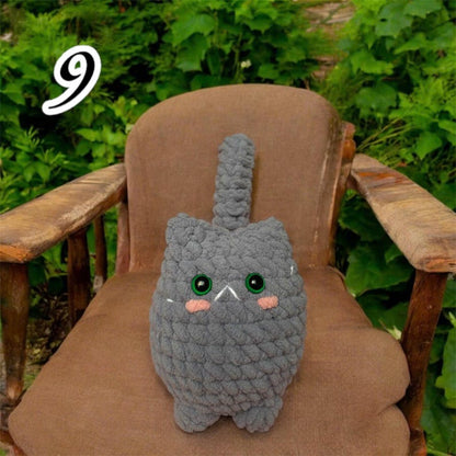 Crochet cat plush toy Amigurumi kitty plushie, Handmade Crochet Amigurumi Cat, Crochet Cat Plushie, soft chubby kitty stuffed animal,