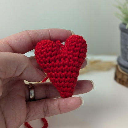 Crochet Heart Car Charm| Heart Rearview Mirror Hanger