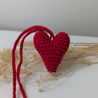 Crochet Heart Car Charm| Heart Rearview Mirror Hanger