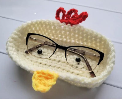 Crochet Animal Glasses Holder: Bear, Fox, Chicken, Bunny, Polar Bear