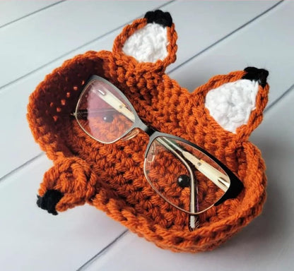 Crochet Animal Glasses Holder: Bear, Fox, Chicken, Bunny, Polar Bear