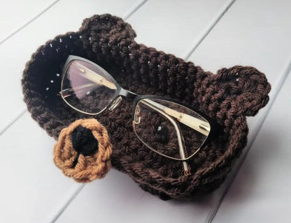 Crochet Animal Glasses Holder: Bear, Fox, Chicken, Bunny, Polar Bear
