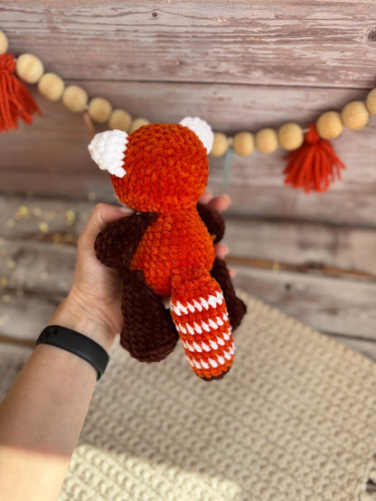 Crochet Red Panda Plush, Handmade Forest Animal, Cute Woodland Decor, Red Panda Lover Gift, Amigurumi Keepsake