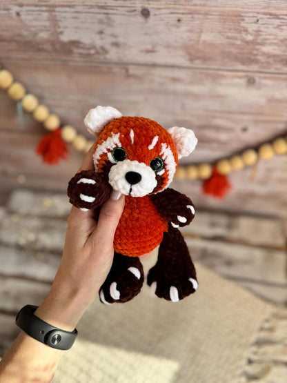 Crochet Red Panda Plush, Handmade Forest Animal, Cute Woodland Decor, Red Panda Lover Gift, Amigurumi Keepsake