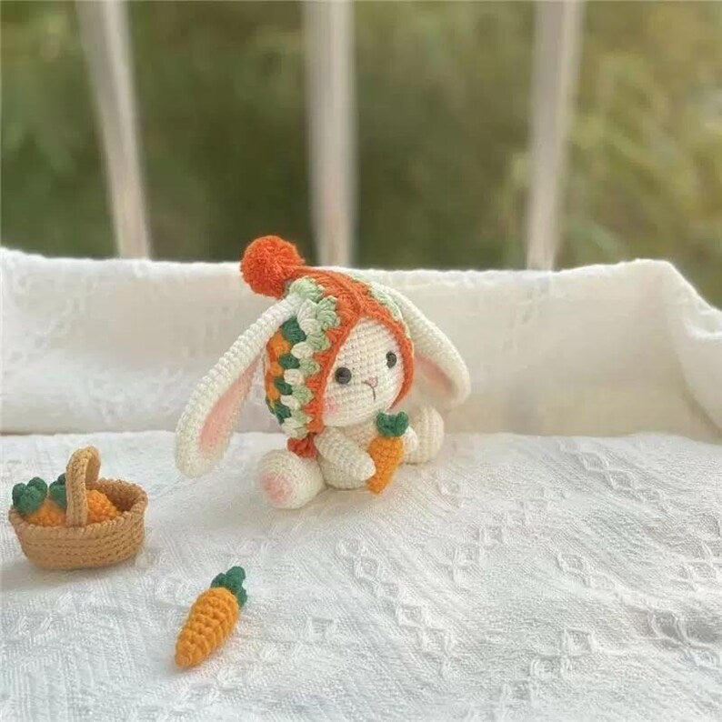 Handmade Crochet Bunny Keychain: Cotton Miffy Bag Charm