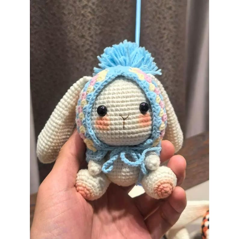 Handmade Crochet Bunny Keychain: Cotton Miffy Bag Charm