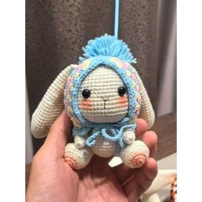 Handmade Crochet Bunny Keychain: Cotton Miffy Bag Charm