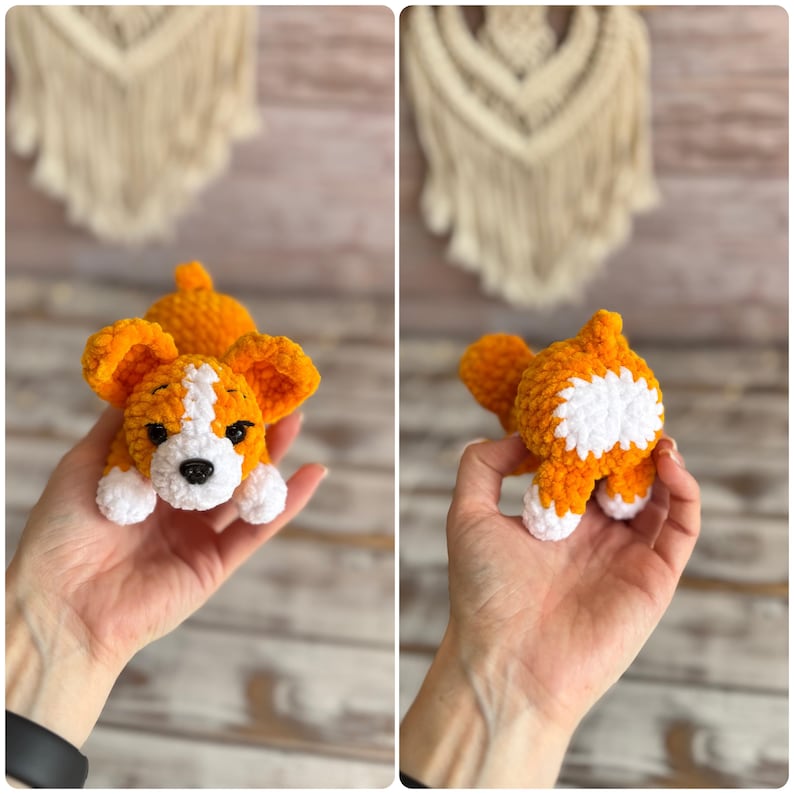 Crochet Puppy Plush, Handmade Amigurumi Dog, Corgi Husky Rottweiler Spaniel, Pet Lover Gift, Dog Mom Gift