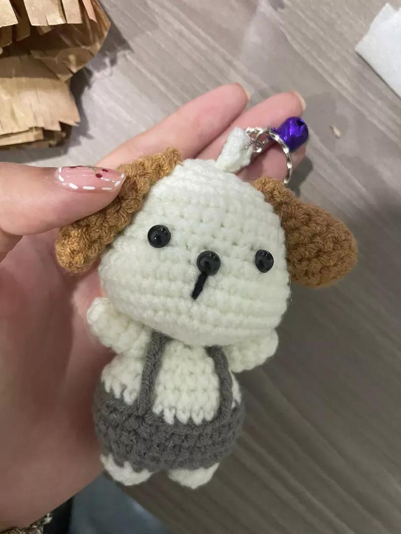 Handmade Crochet Dog Lifestyle Keychain Bag With Charm, Handmade crochet Keychain, Dog Crochet Keychain, Easter day, Cute Keychain, Bunny