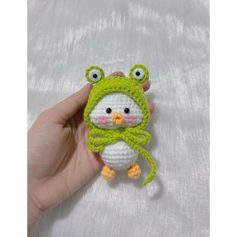 Handmade Crochet Cute Duck Lifestyle Keychain Bag With Charm, Handmade crochet Keychain, Duck Crochet Keychain, Easter day, Cute Keychain