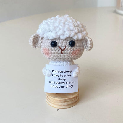Funny Crochet Sheep Positive With Desk Decoration, Supportive Sheep Toy Plushies, Birthday Gift, Gifts For Children, Interesting Gift