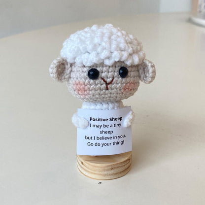 Funny Crochet Sheep Positive With Desk Decoration, Supportive Sheep Toy Plushies, Birthday Gift, Gifts For Children, Interesting Gift