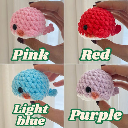 Handmade Whale Crochet Keychain, Mini Whale Crochet Plush Toy, Amigurumi Whale Stuffed Toy, Cute Baby Whale Plushie, Backpack Accessories