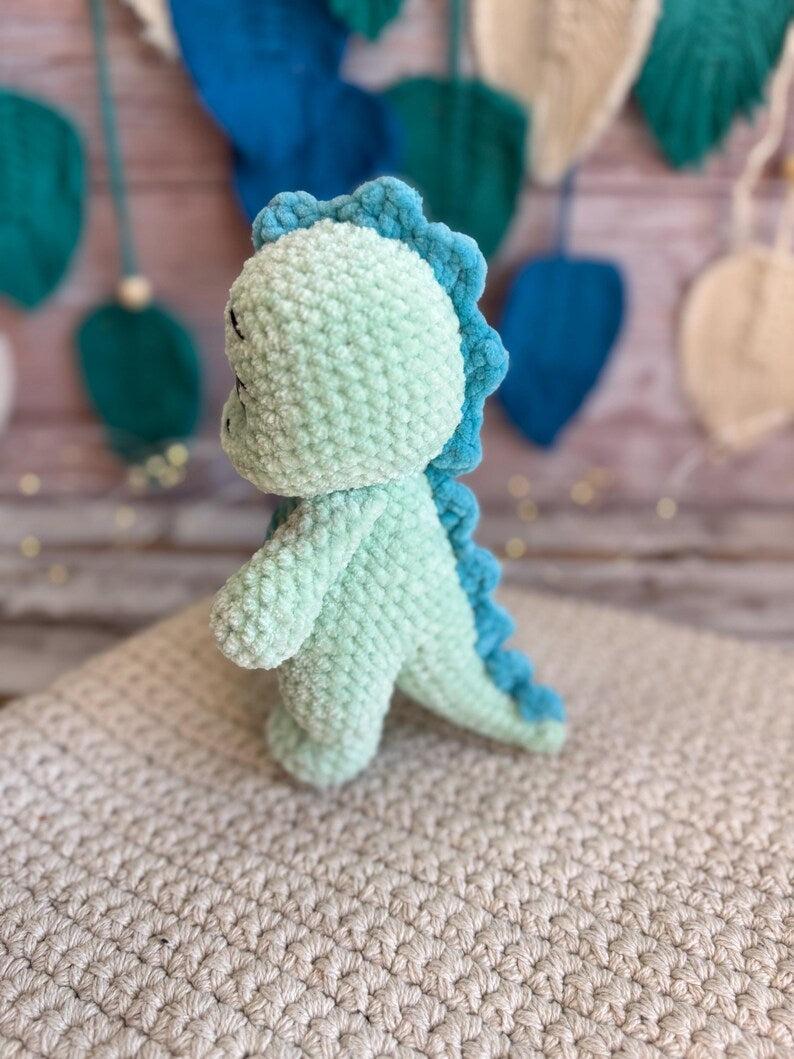 Crochet Dinosaur Decor, Handmade Dino Ornament, Cute Dinosaur Collectible, Shelf Decor, Dinosaur Lover Gift