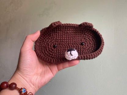 Crochet Bear Glasses Holder: Acrylic Teddy Bear Eyeglass Tray