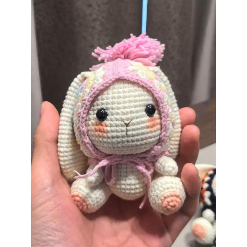 Handmade Crochet Bunny Keychain: Cotton Miffy Bag Charm