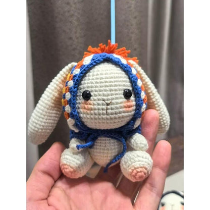 Handmade Crochet Bunny Keychain: Cotton Miffy Bag Charm