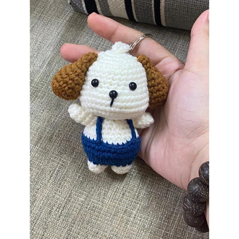 Handmade Crochet Dog Lifestyle Keychain Bag With Charm, Handmade crochet Keychain, Dog Crochet Keychain, Easter day, Cute Keychain, Bunny
