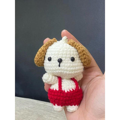 Handmade Crochet Dog Lifestyle Keychain Bag With Charm, Handmade crochet Keychain, Dog Crochet Keychain, Easter day, Cute Keychain, Bunny