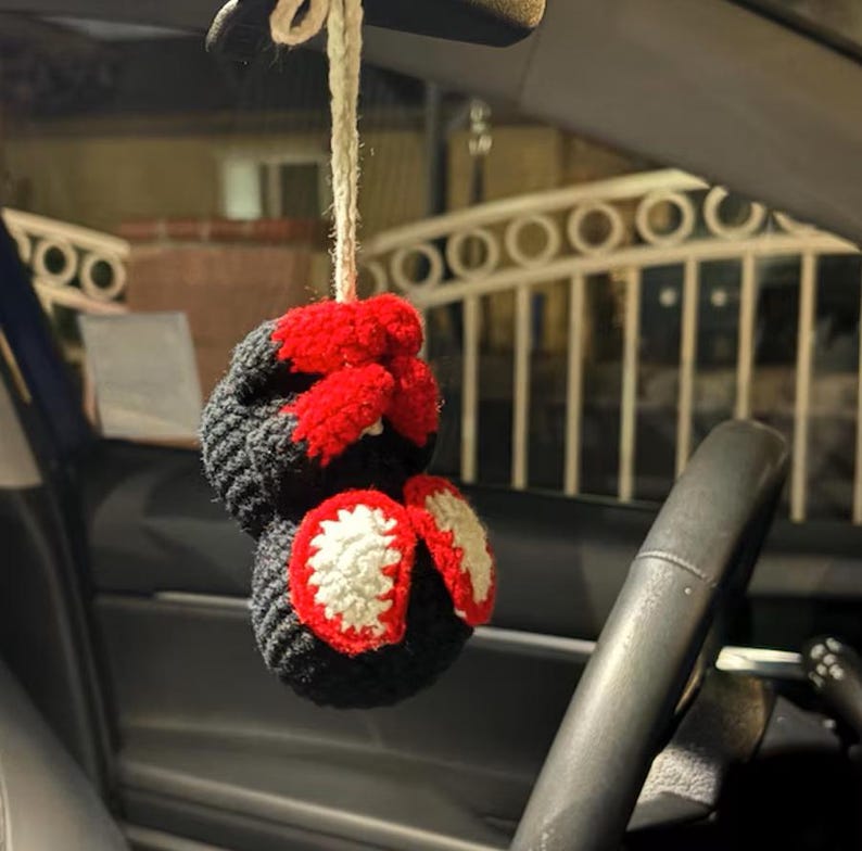 Crochet Spider Car Hanging, Cute Hero Hanging From Mirror, Spider Decoration, Spider Amigurumi, Plush Spider Car Charm, Gifts For Him Her