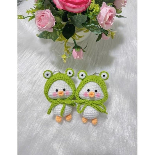 Handmade Crochet Cute Duck Lifestyle Keychain Bag With Charm, Handmade crochet Keychain, Duck Crochet Keychain, Easter day, Cute Keychain