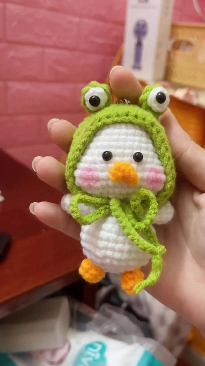 Handmade Crochet Cute Duck Lifestyle Keychain Bag With Charm, Handmade crochet Keychain, Duck Crochet Keychain, Easter day, Cute Keychain