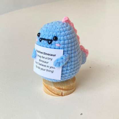 Handmade Positive Dinosaur, Supportive Dinosaur Crochet, Funny Best Friend Teacher, Coworker, Gifts For Her, Animal Supportive Gifts