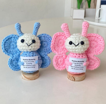 Handmade Positive Butterfly, Supportive Butterfly Crochet, Funny Best Friend Teacher, Coworker, Gifts For Her, Cute Supportive Gifts
