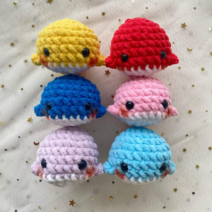 Handmade Whale Crochet Keychain, Mini Whale Crochet Plush Toy, Amigurumi Whale Stuffed Toy, Cute Baby Whale Plushie, Backpack Accessories