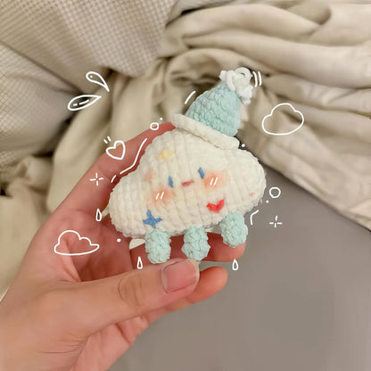 Crochet Cloud Keychain: Handmade Kawaii Plush Bag Charm