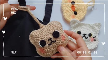 Handmade Crochet Duck, Bear, Cat AirPod Case – Cute, Protective & Customizable Earbuds Holder, Gift for Cat Lovers, Crochet Airpod Case