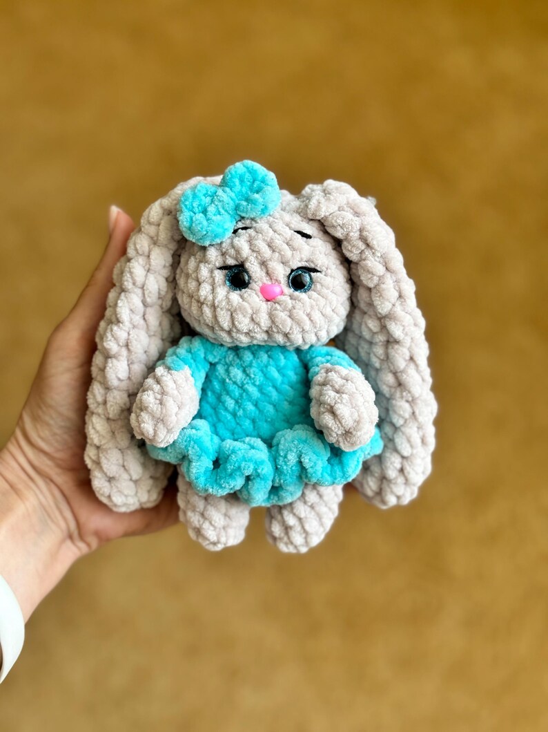 Custom Name Bunny Decor, Personalized Crochet Rabbit Ornament, Handmade Easter Decoration, Bunny Keepsake