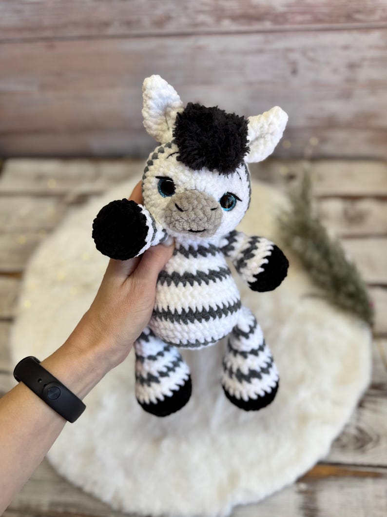 Crochet Zebra Decor, Handmade Zebra Keepsake with Camera, African Safari Decor, Wildlife Collectible, Zebra Lover Gift
