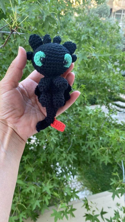 Toothless Dragon Crochet, Toothless Dragon Plushie, Night Fury, Light Fury,HTTYD,How To Train Your Dragon,Toothless Keychain,ToothlessFanArt
