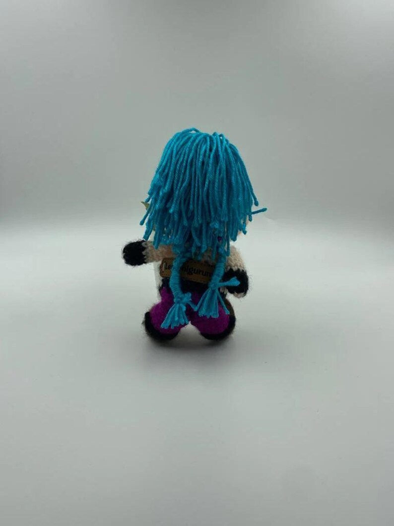 Arcane Jinx Crochet Plushie, League of Legends Doll, Personalized Keychain
