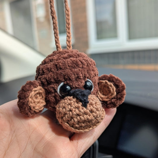 Crochet Monkey Car Charm | Rearview Mirror Accessory