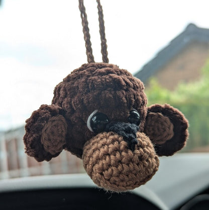 Crochet Monkey Car Charm | Rearview Mirror Accessory